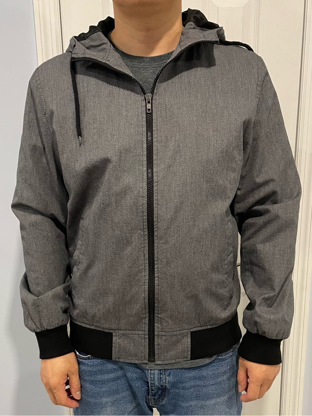 American Rag Cie Men’s Grey Full Zip Hooded Jacket Size M